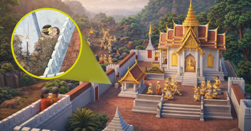 ฉากเลิฟซีนกำแพงวัดพระแก้ว