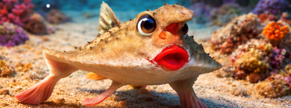 Red-lipped Batfish ปลาค้างคาวปากแดง